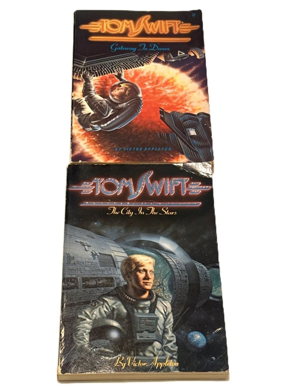Vintage Tom Swift Paperback X2 Appleton 1980s Gateway Doom City Stars